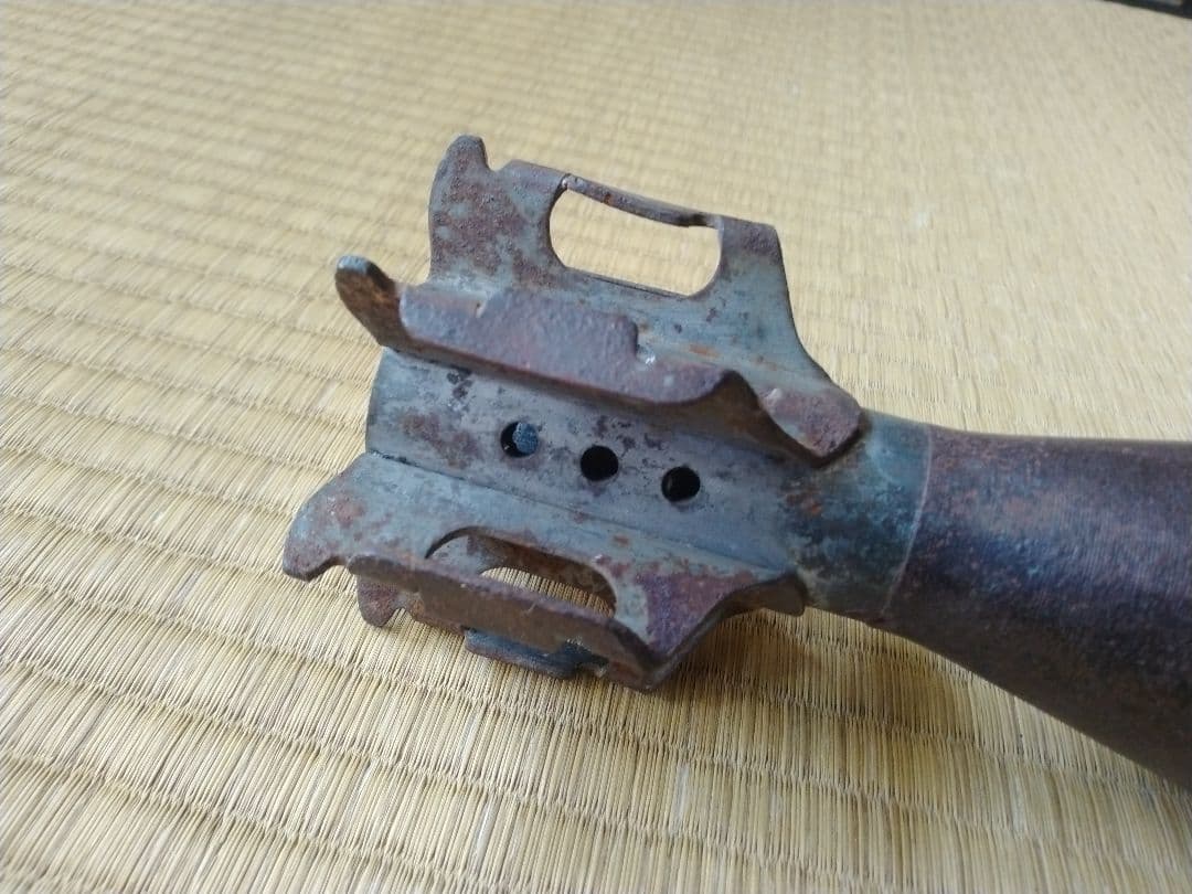 第二次世界大戦頃　迫撃砲砲弾頭　見立て花入れ　金属工芸　茶道　華道　ミリタリー