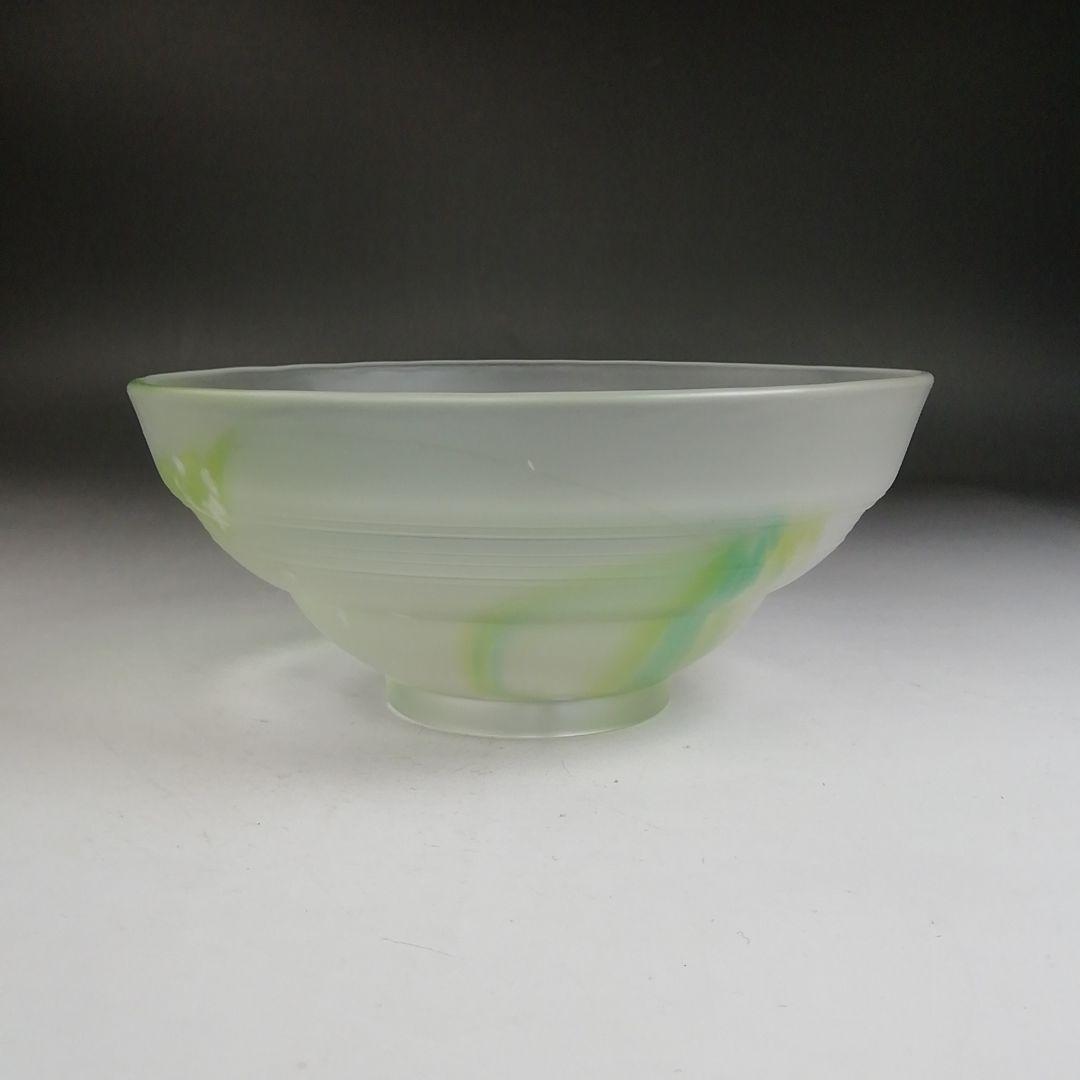 Ｗ３７５　茶碗　『硝子　茶碗』『関吉昭 造』　共箱　抹茶碗　茶道具