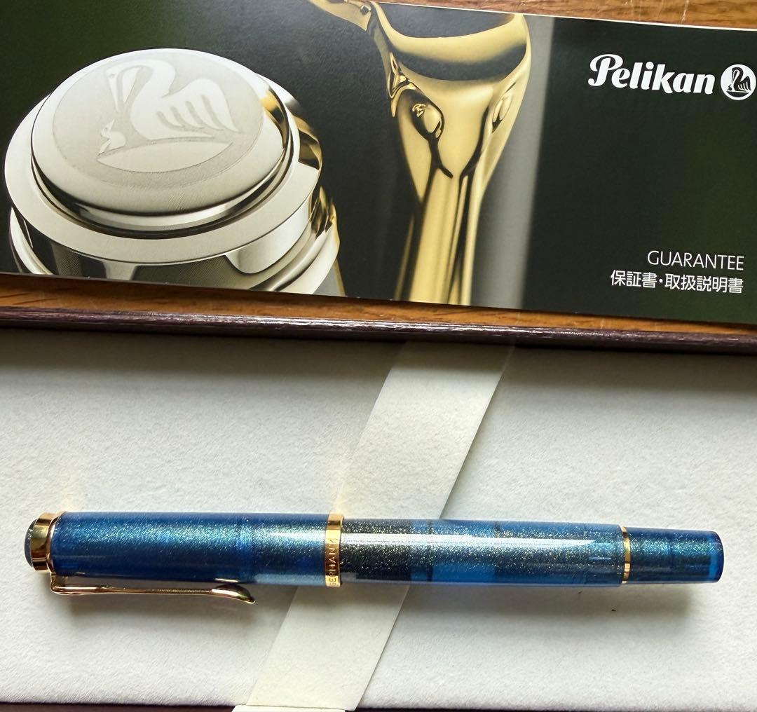 Pelikanペリカンクラシック M200 ゴールデンラピス　インク付