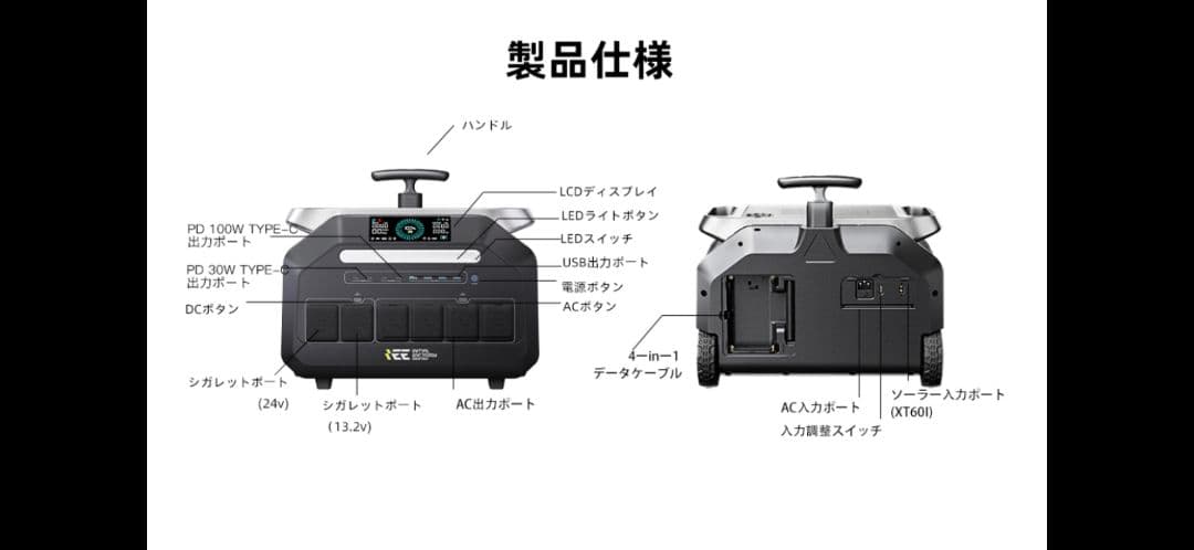 ☆新品未使用☆3200w定格出力 ポータブル電源 ソーラーパネル セット