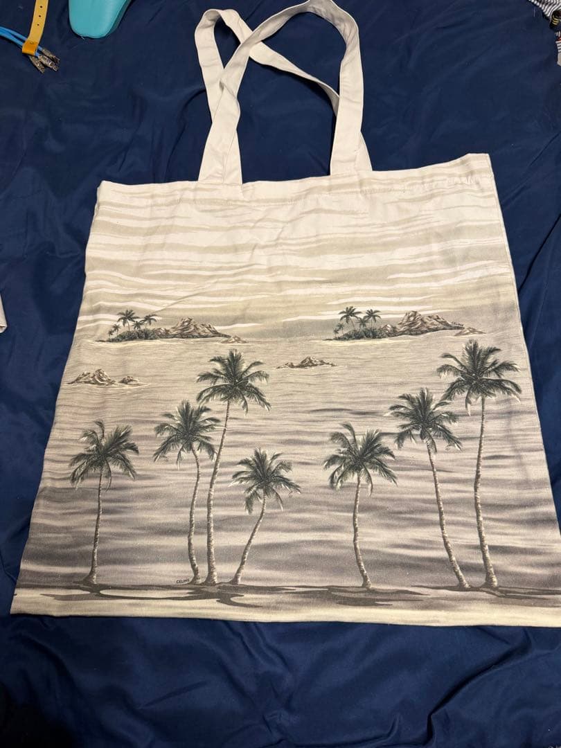 CELINE ビーチプリントキャンバスバッグ