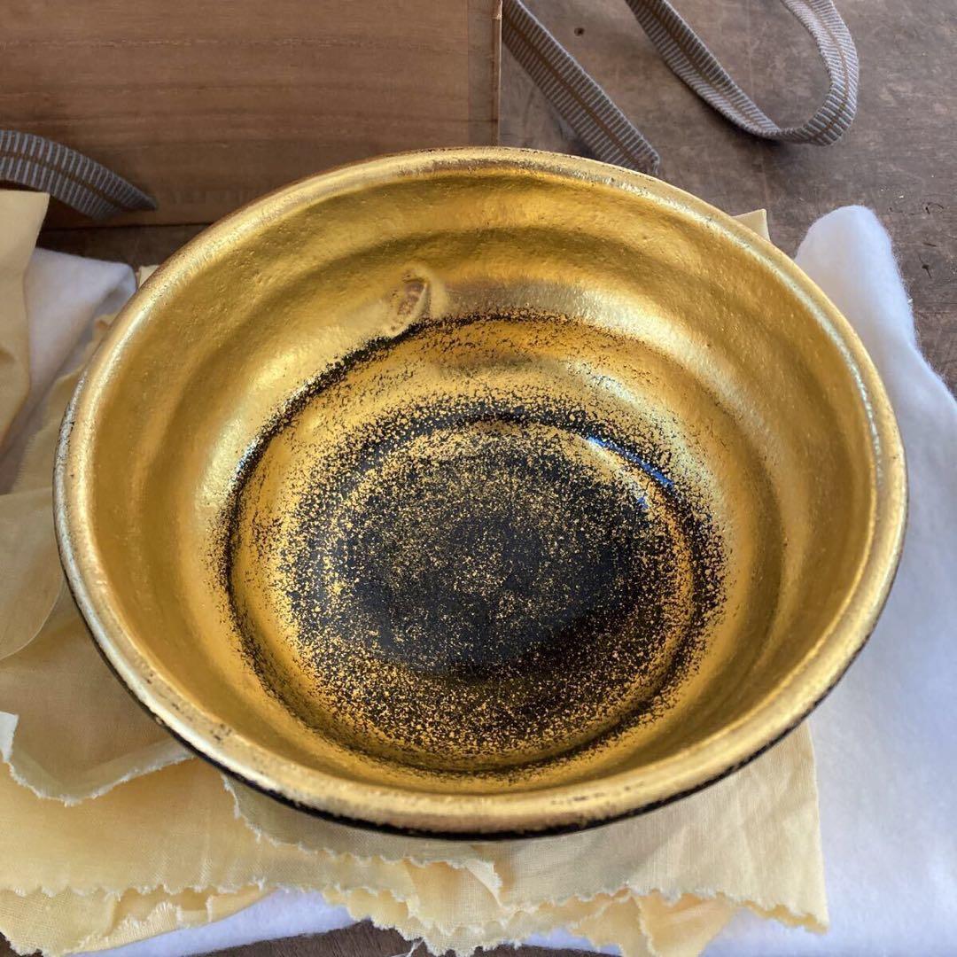 ら*ん様 美品 佐々木昭楽 造 嶋台茶碗 金銀 茶碗 茶道具 抹茶碗 共箱付き