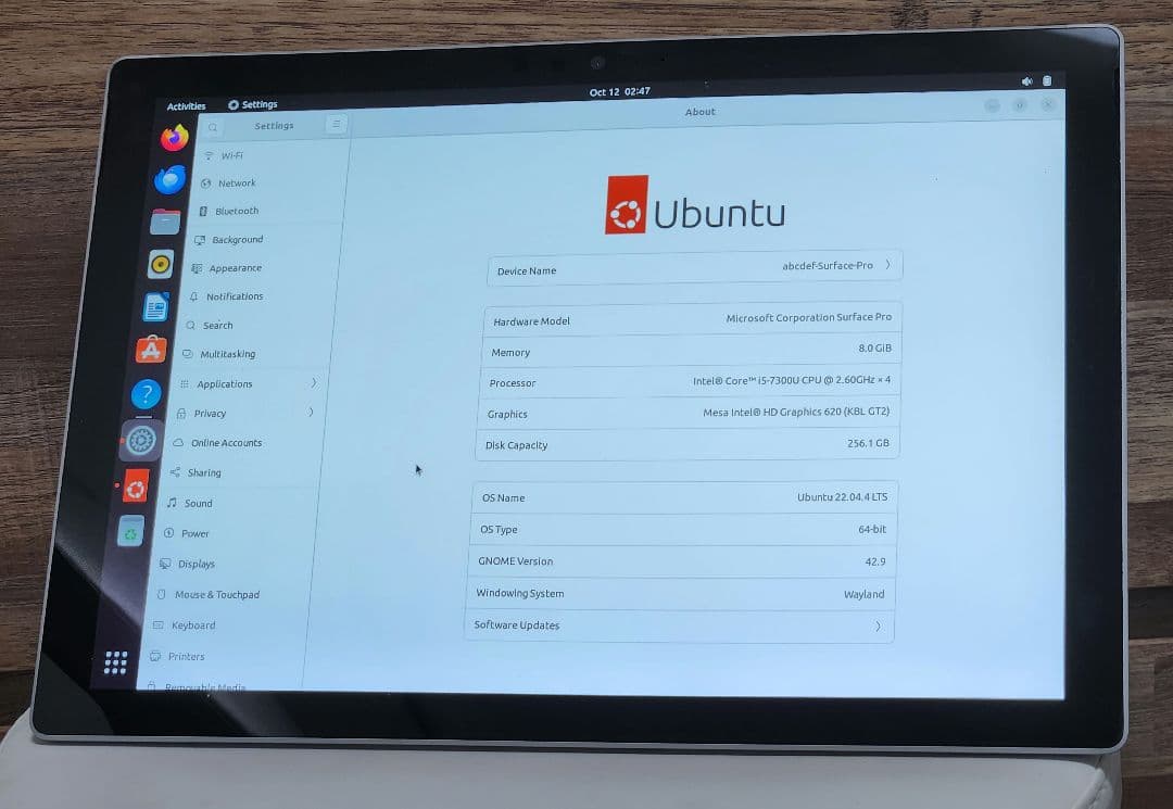 K*o様 Surface Pro Ubuntu OS