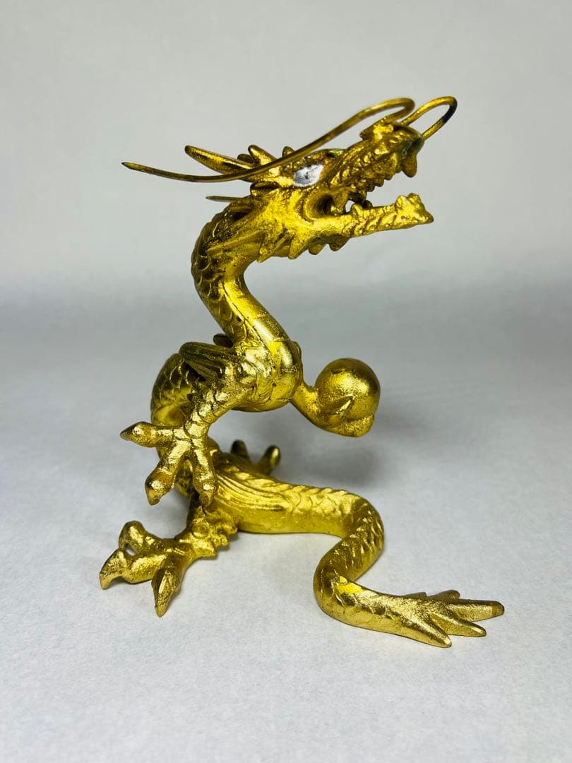 龍文堂 OSAKA 作品 金色 ビンテージ 龍の置物
