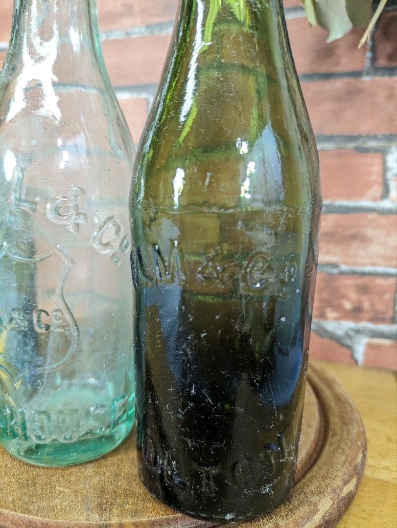 イギリス アンティーク １９００年頃 ジンジャービア ボトル キャップ付き