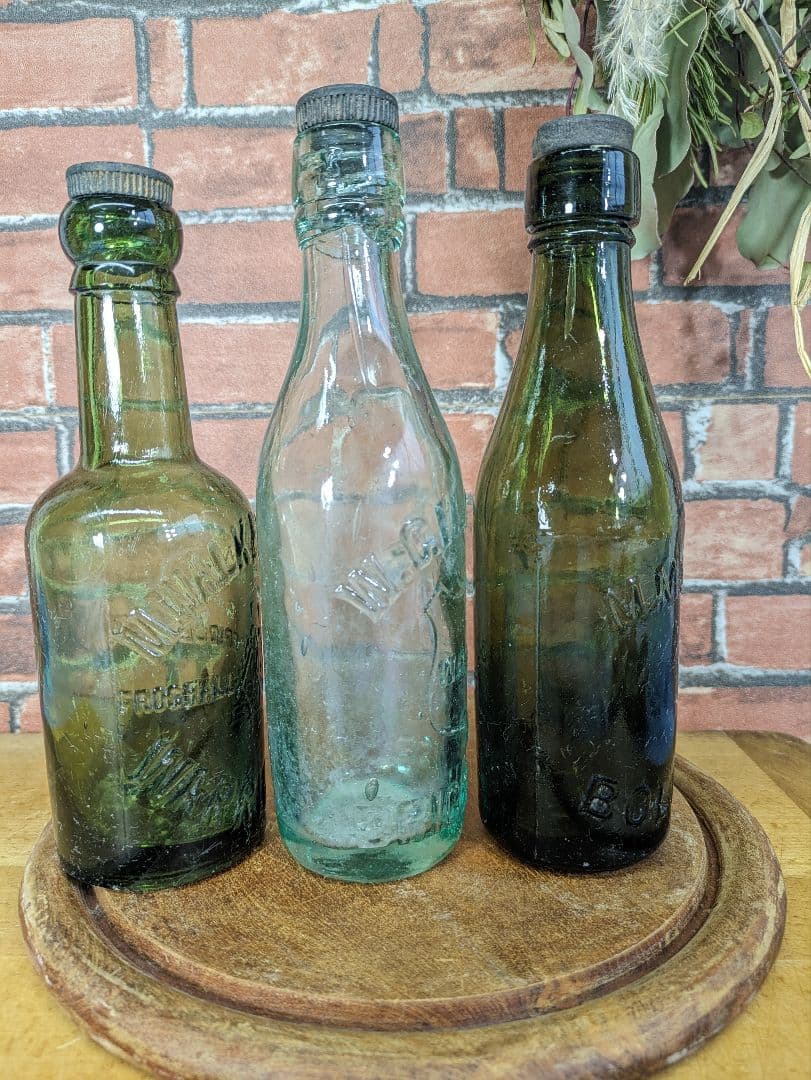 イギリス アンティーク １９００年頃 ジンジャービア ボトル キャップ付き