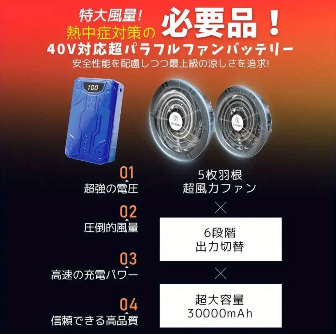 ファンバッテリーセット 40V超高出力 30000mAh