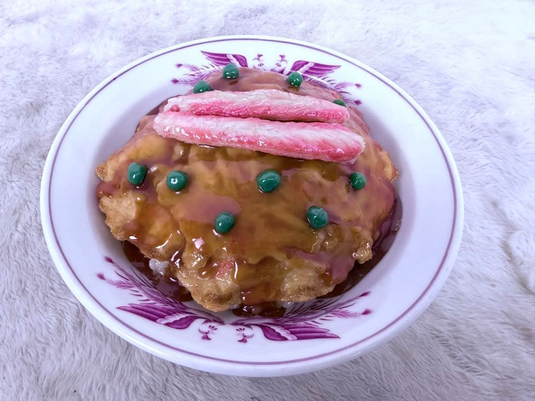 実物大リアル食品サンプル カニ天津飯 直径約22.5cm 店舗ディスプレイ用