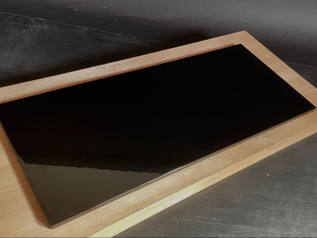 【美品】「母」 輪島塗 長板 一双 塗師 宇太郎 共箱 炉 風炉 （219F①）