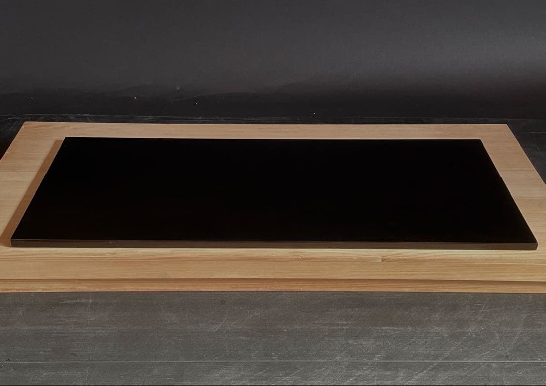 【美品】「母」 輪島塗 長板 一双 塗師 宇太郎 共箱 炉 風炉 （219F①）