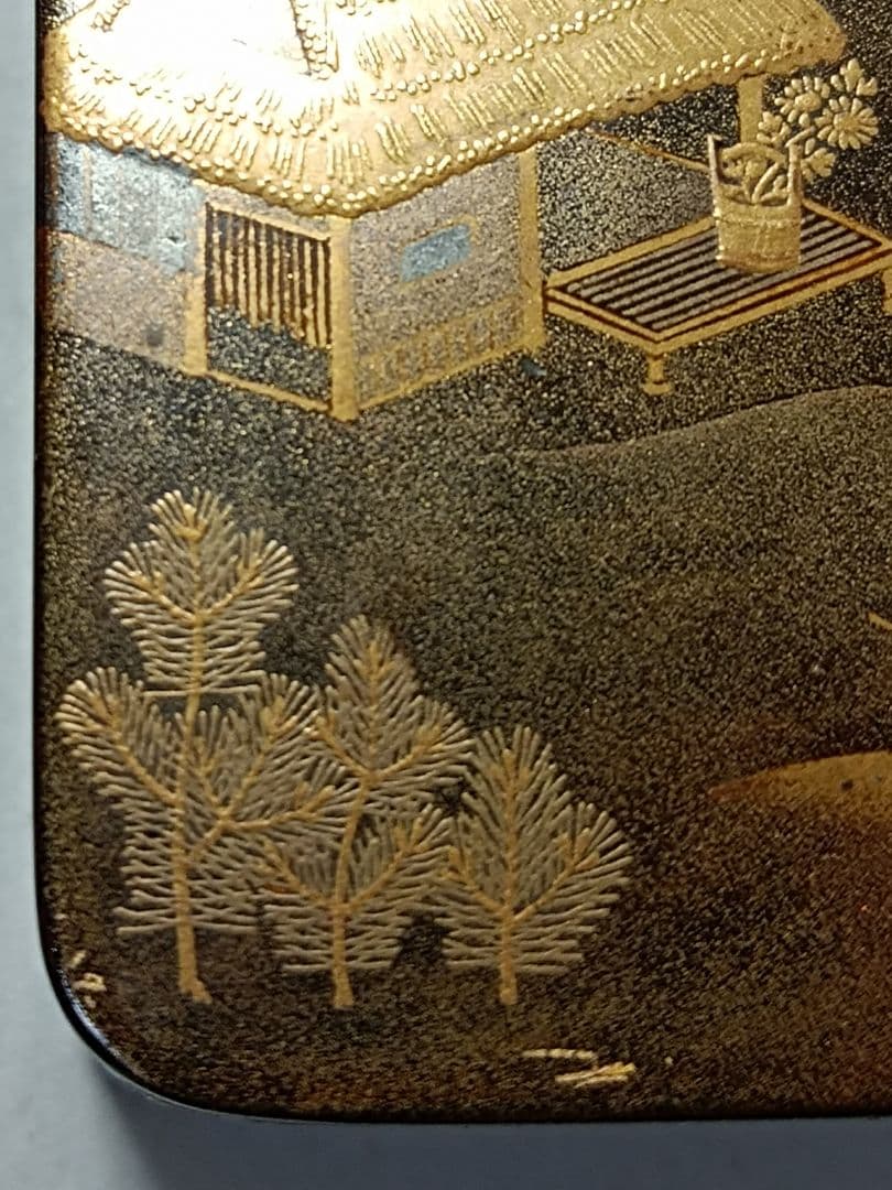 山水蒔絵香箱 細密工芸 超絶技巧 桐箱付