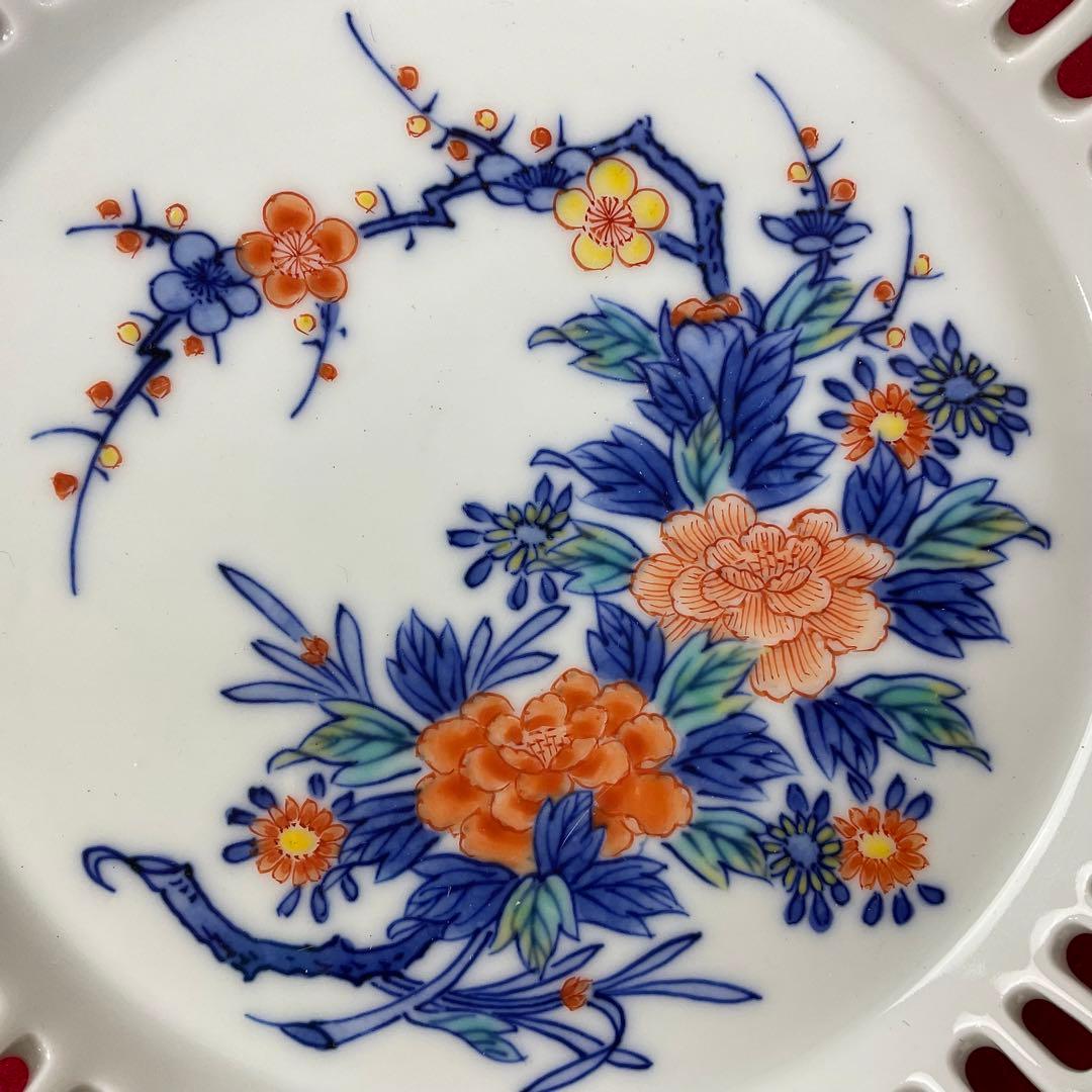 骨董品 肥前鍋島焼 菓子器 名工 御庭焼五代目 市川光春 作 専用桐箱付 杏葉紋
