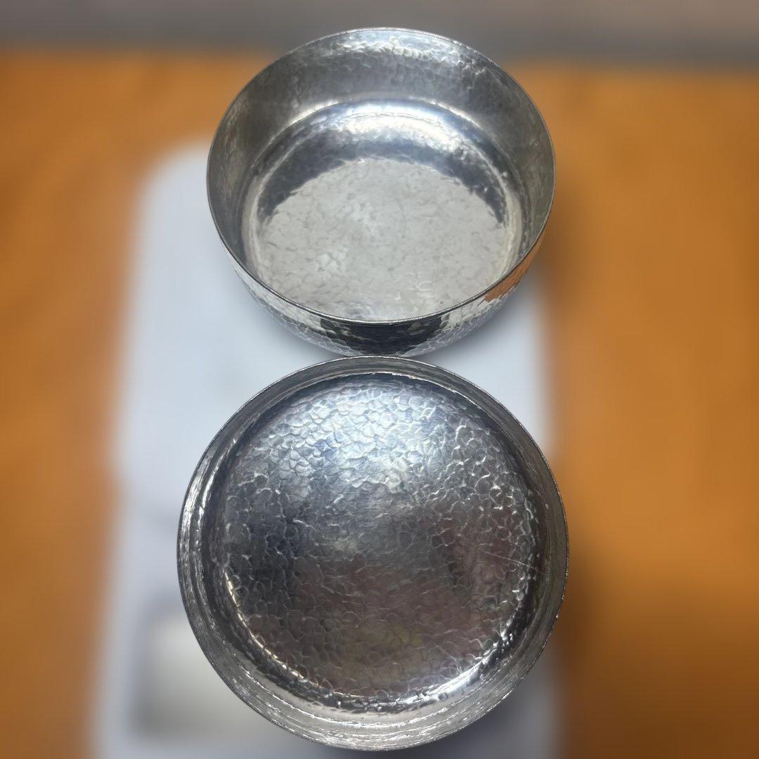 純銀製 明宝造 香合 在銘 共箱 96g