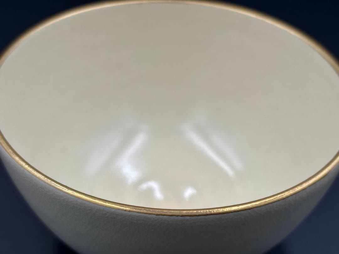 京焼 川添寿楽 抹茶茶碗　花柄　金彩 茶道具 仁清風 伝統工芸品