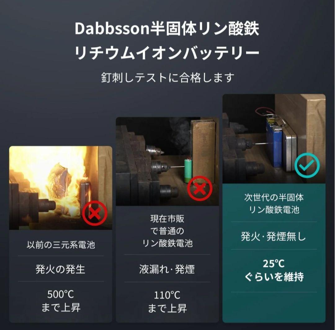 【安全性の高い半固体】DabbssonDBS1000Proポータブル電源ダブソン