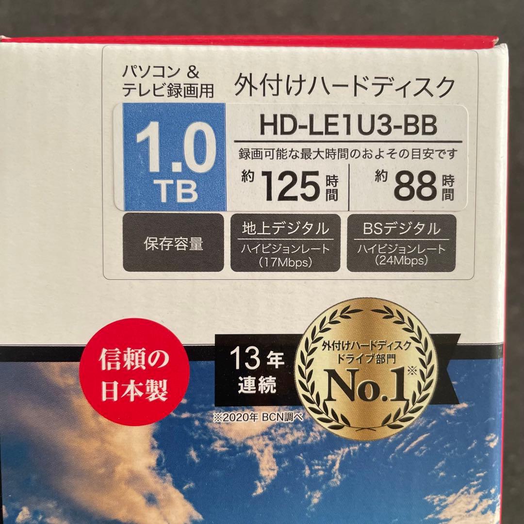 BUFFALO HD-LE1U3-BB 1TB 外付けハードディスク