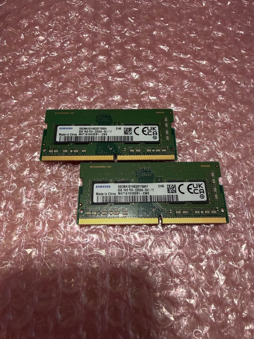 Samsung DDR4 8GB SO-DIMM 3200 メモリーセット