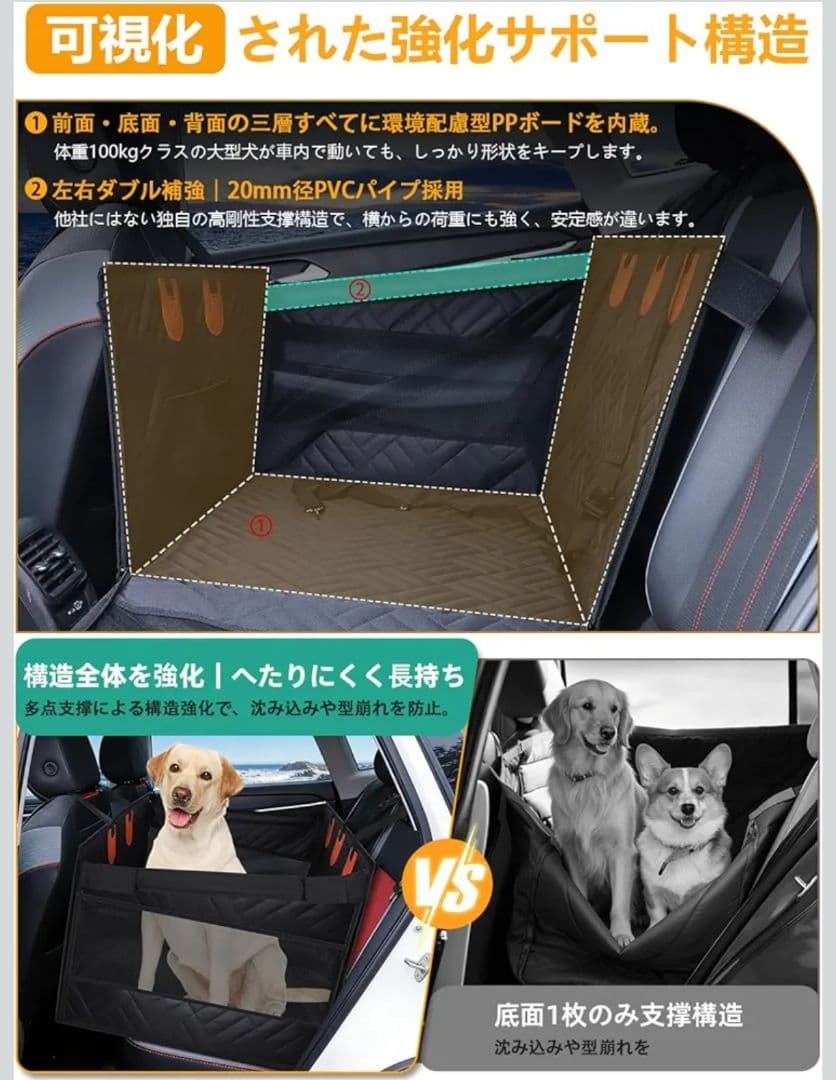 【最終価格】ペットドライブシート 犬 車 シート 後部座席・助手席兼用