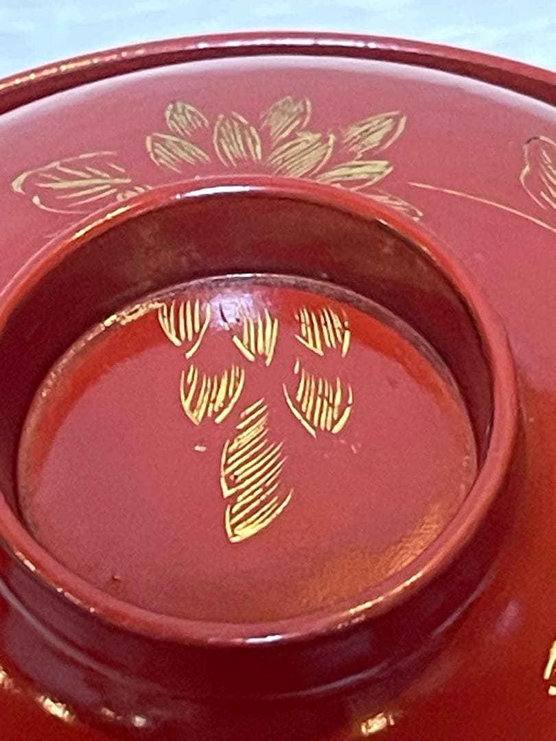 時代物 天然木　漆器 本珠 吸物椀 蓋付き 10客セット 木箱付 171