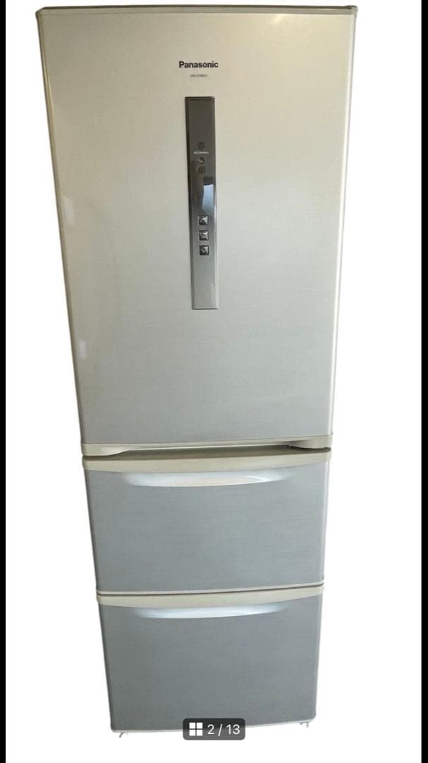 Panasonic 365L 3ドア冷蔵庫 NR-C37BM-S 自動製氷