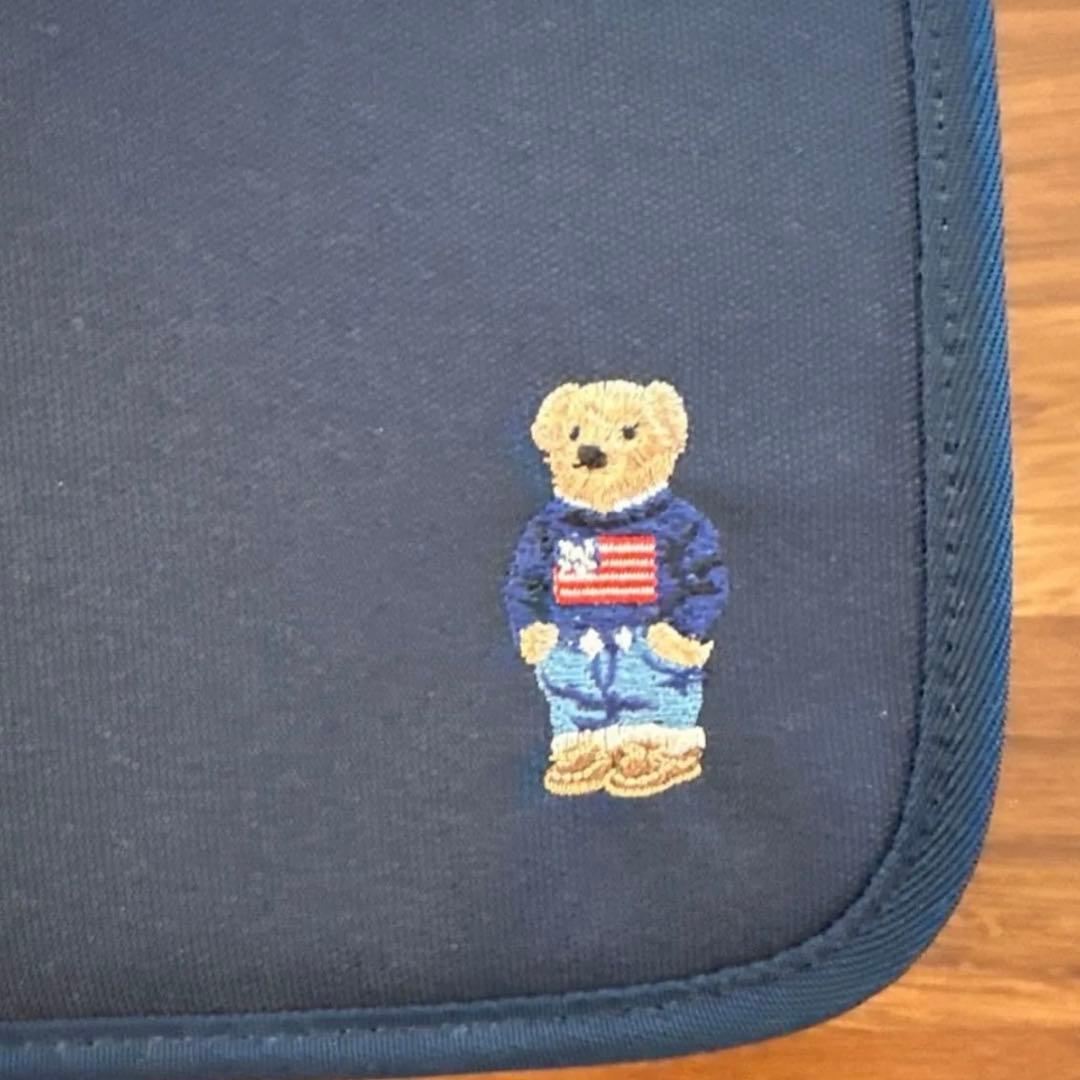 新品★ポロラルフローレン 母子手帳ケース ポロベア 刺繍 ネイビー