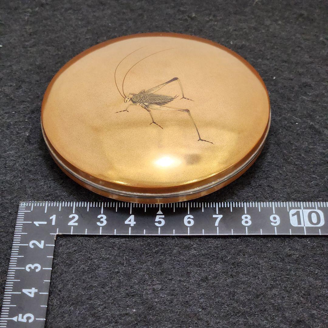 Y3429 清瀬一光 虫蒔絵 金梨地 香合 堀内宗完（兼中斎）花押 共箱