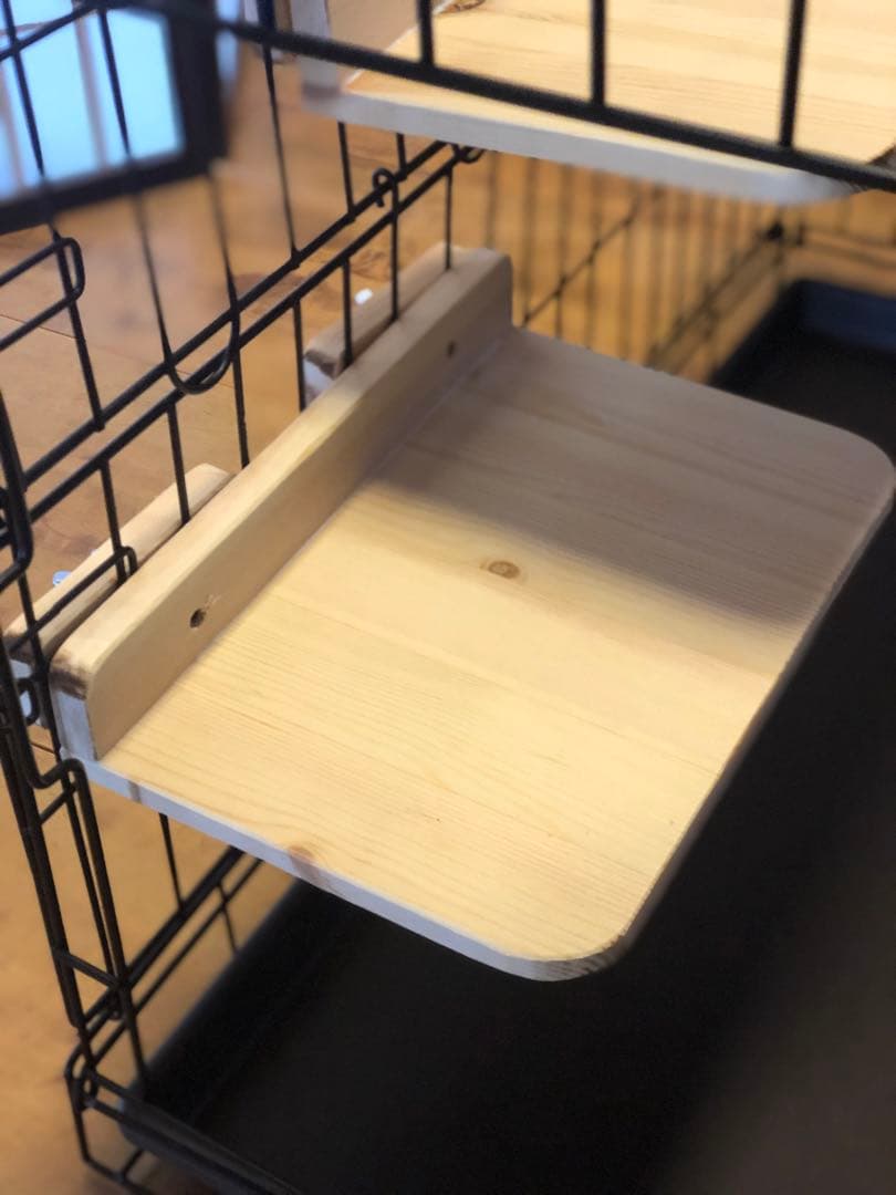 キャットケージ用ステップ 木製手作り