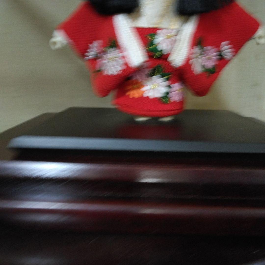 紫檀材ケース　京春人形　大峰作木目込み人形　（京人形）