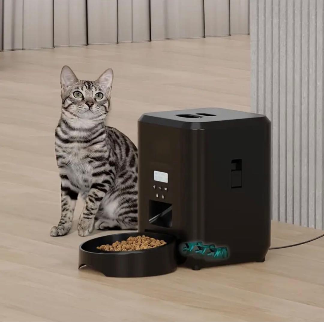 2L USB自動ペットフードフィーダー 犬猫用スマートペット給餌ボウル ホワイト