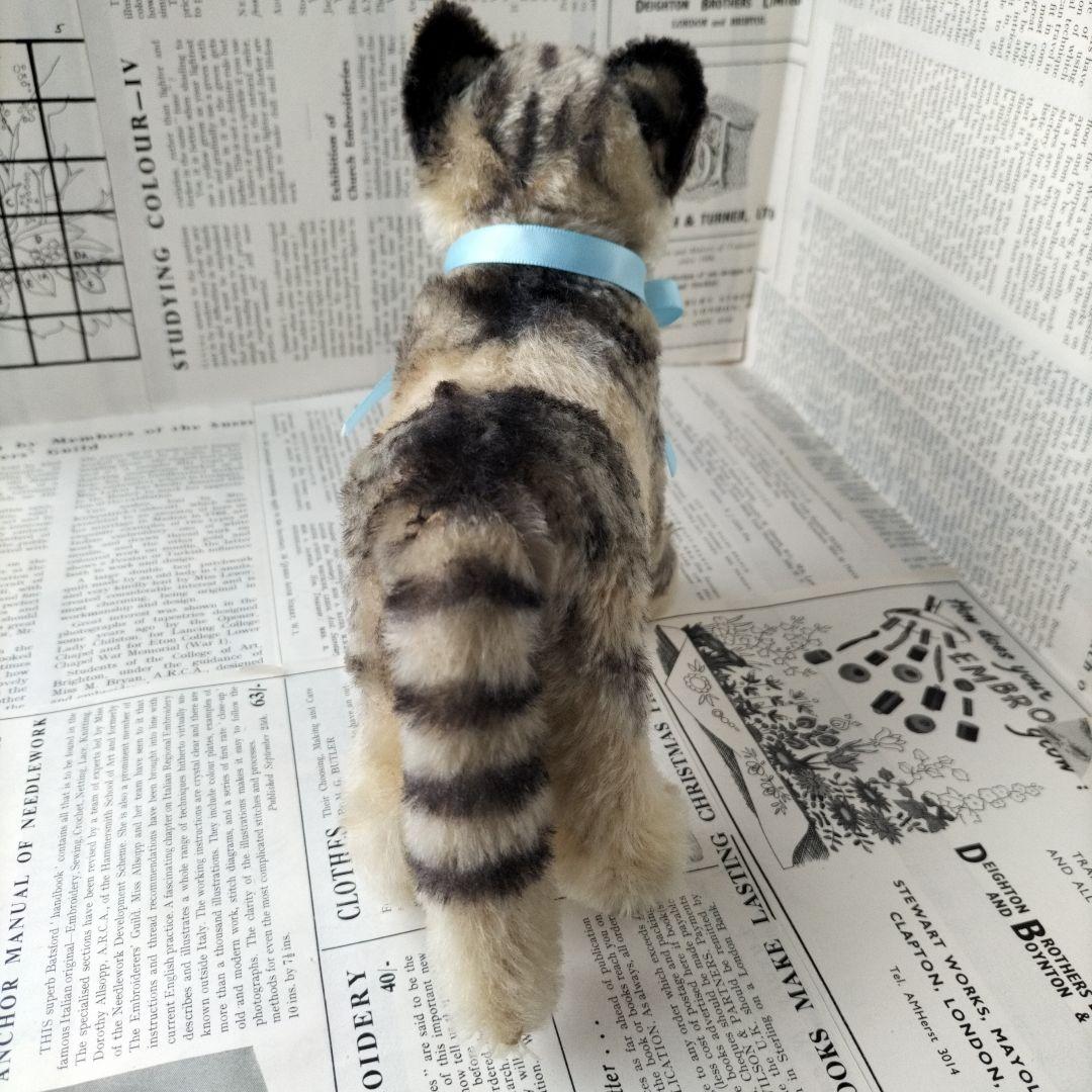 ビンテージ　シュタイフ　Tabby キャット　猫