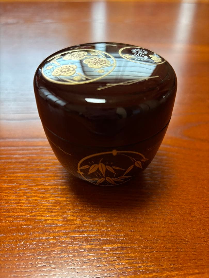 茶道具　溜塗　中棗　漆工