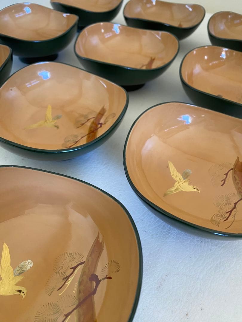 三山形　小鉢　輪島塗　10客　腕　骨董　漆器　和食器