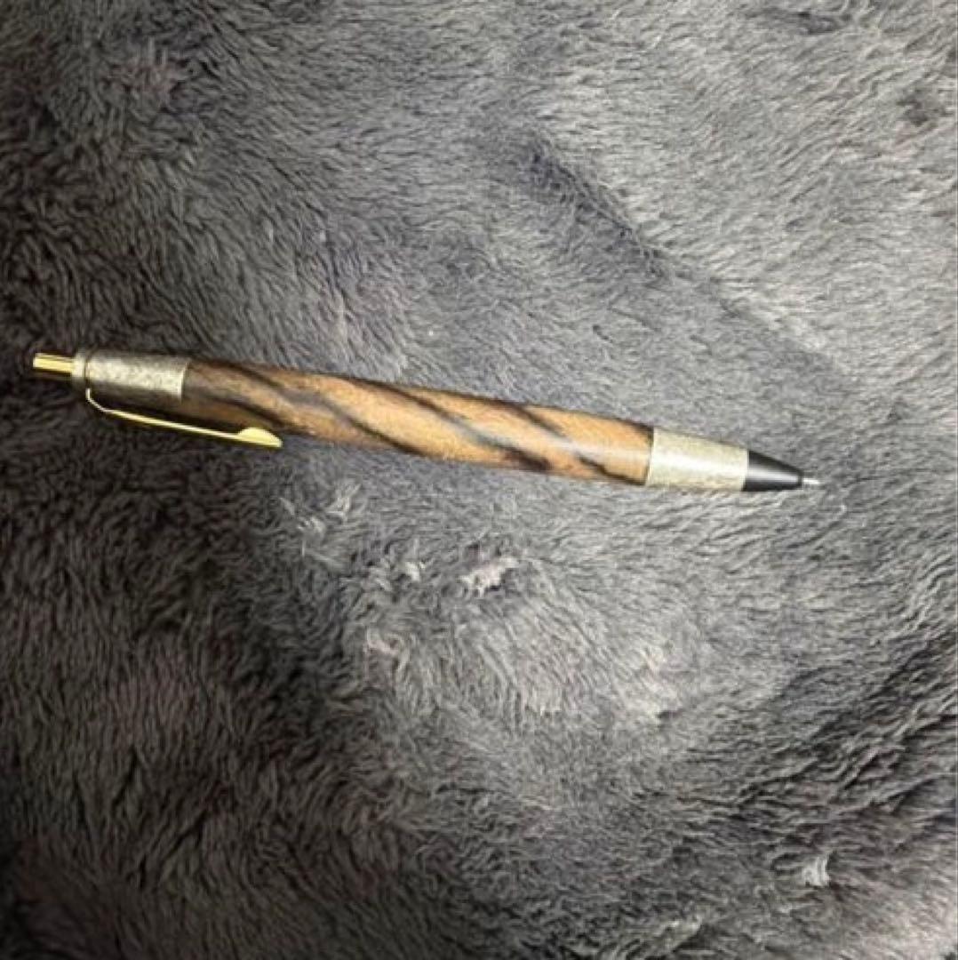 野原工芸　特上黒柿　斑紋純銀色金具
