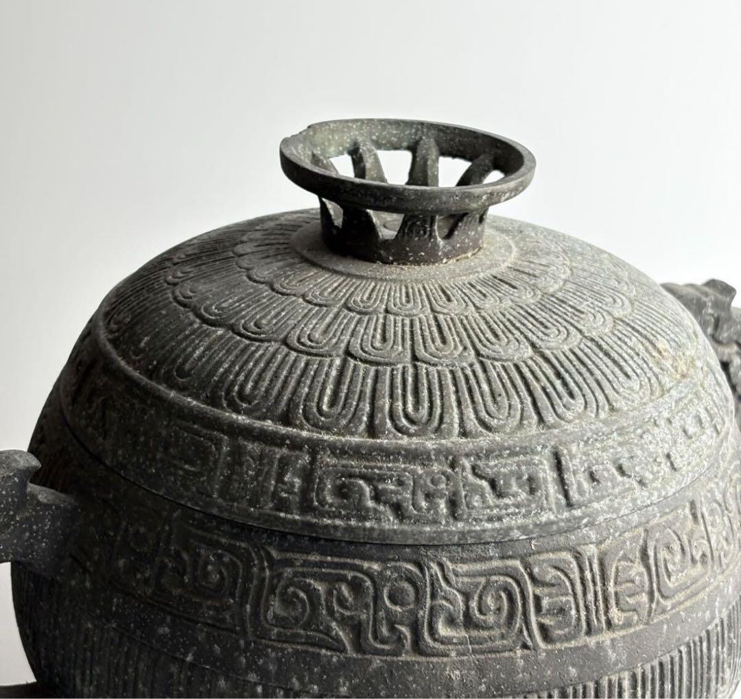 青銅器 銅 置物 蓋器 古美術