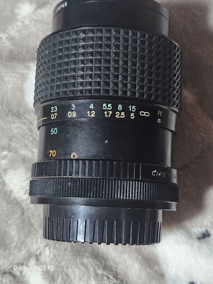 訳あり品Canon T70 一眼レフカメラとSunpakフラッシュ望遠レンズ