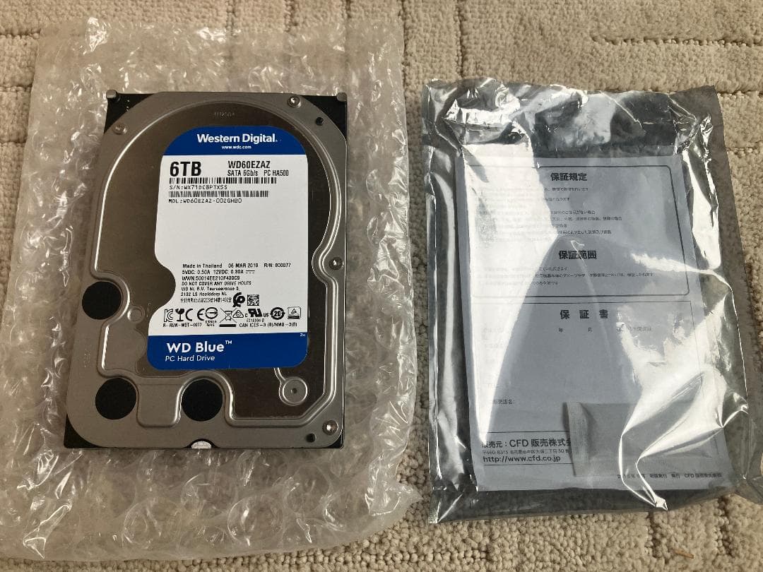 WD Blue 6TB WD60EZAZ HDD ウェスタンデジタル