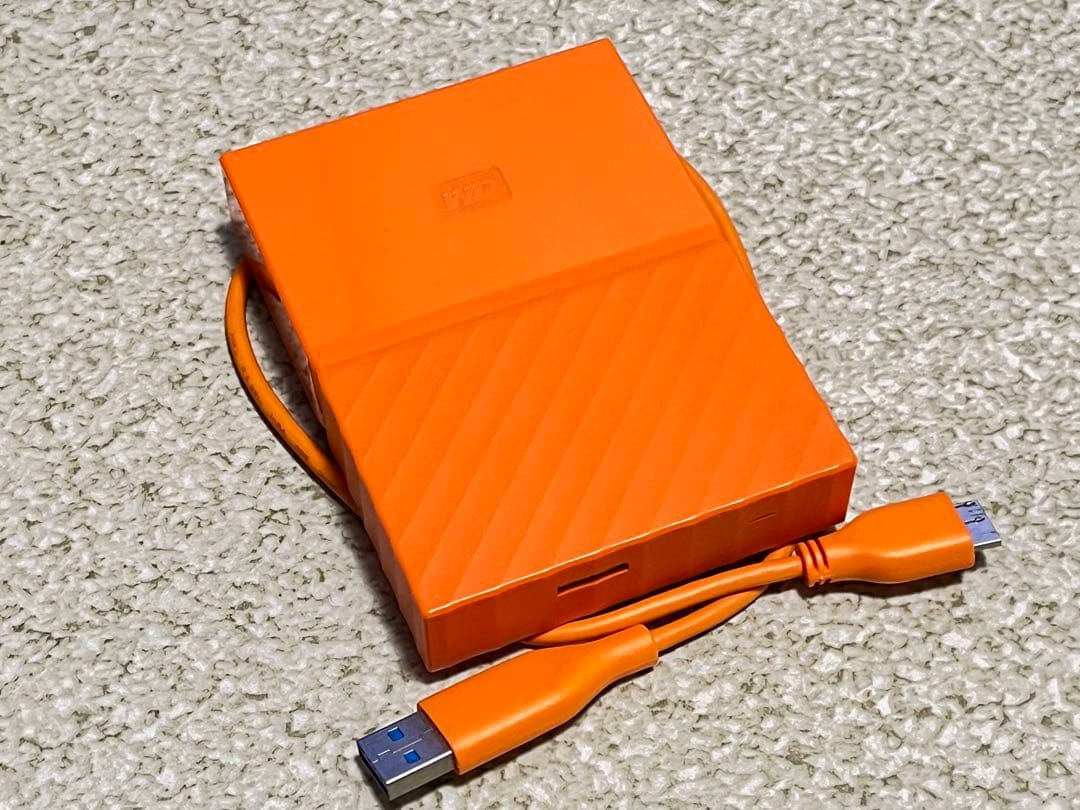 ポータブルHDD (WD) 4TB USB3.0青橙赤3個セット