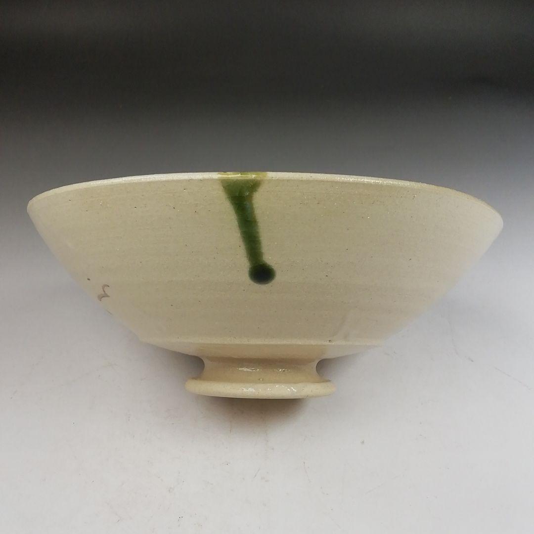 Ｗ３４１　茶碗　『弥七田織部　平茶碗』『川本了生 造』　共箱　抹茶碗　茶道具
