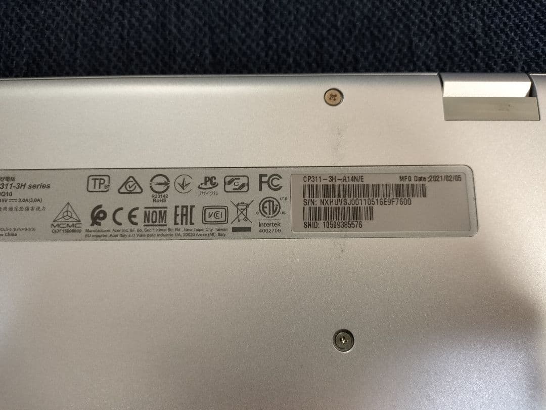 chromebook acer CP311-3H-A14N　クロームブック