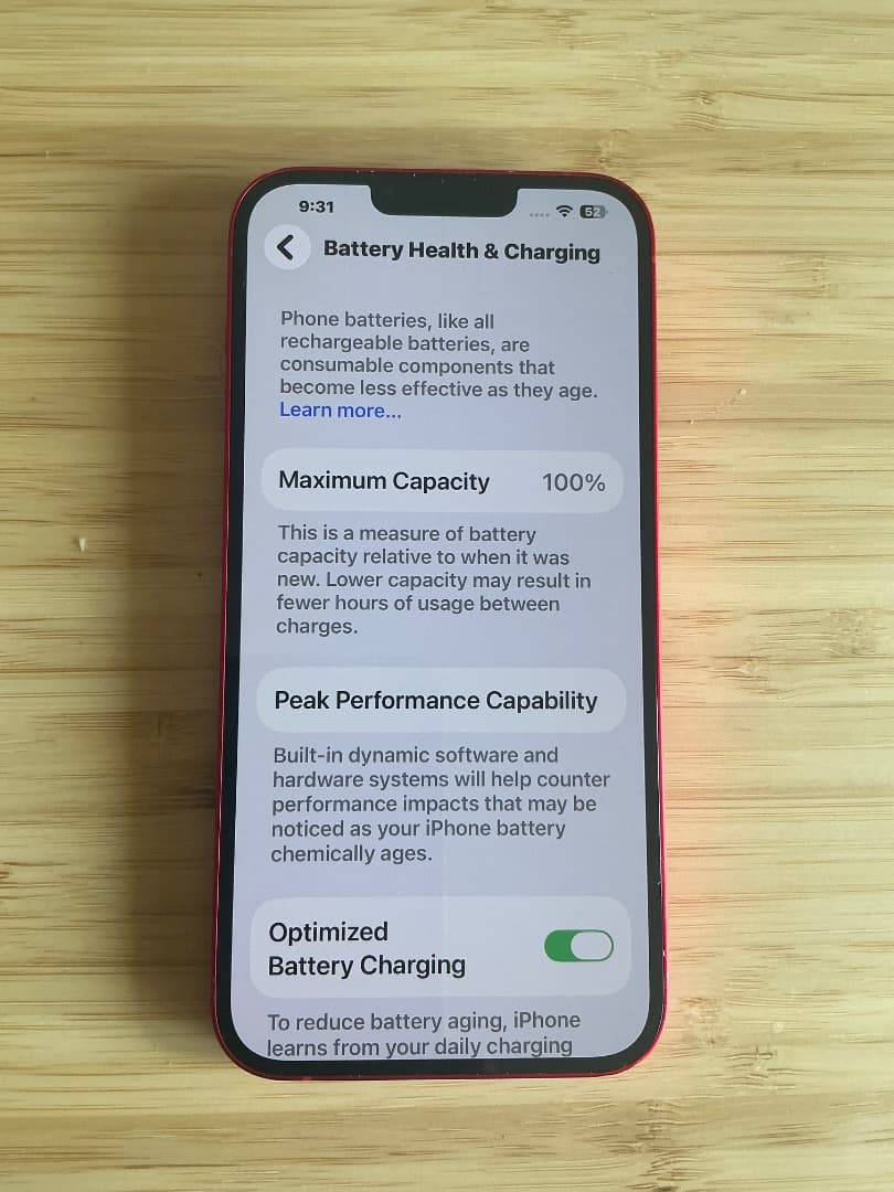 電池100% Apple iPhone 14 Plus PRODUCT RED