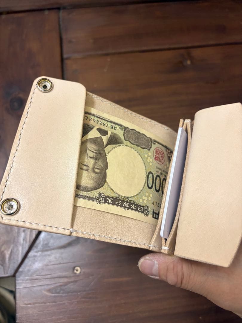 ナチュラルトラッカーウォレット　本革　ヌメ革 Trucker Wallet