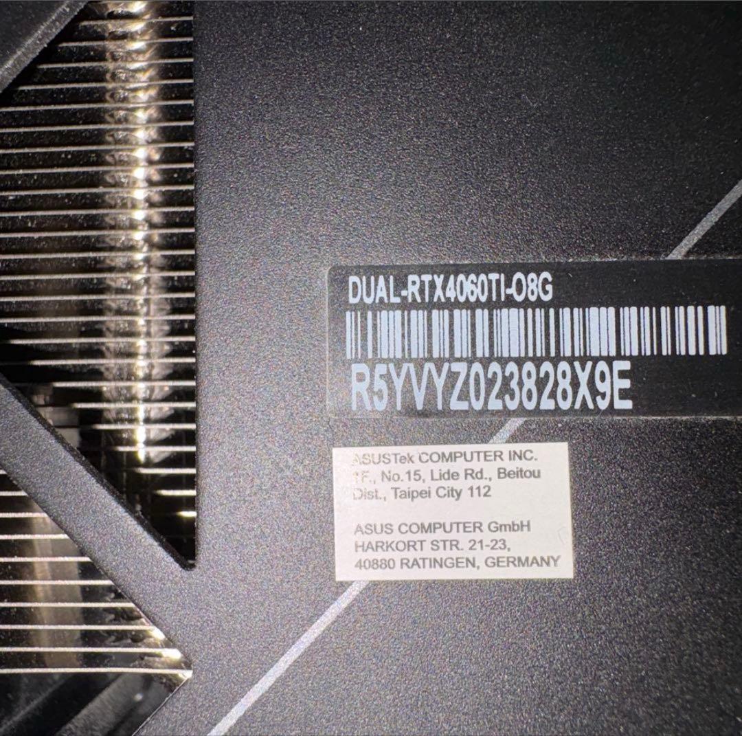 ASUS DUAL-RTX4060TI-08G グラフィックボード