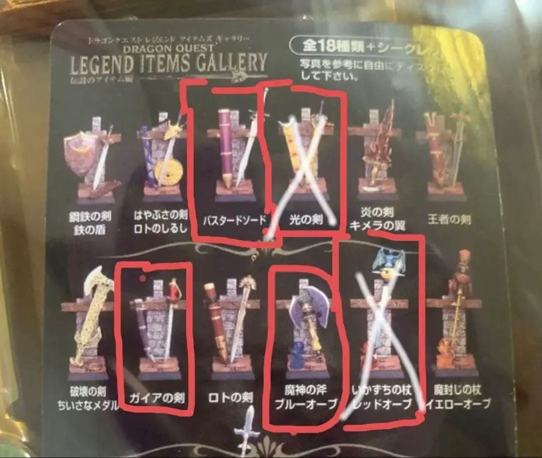 4個セット　レジェンドアイテムギャラリー フィギュアアクセサリーセット