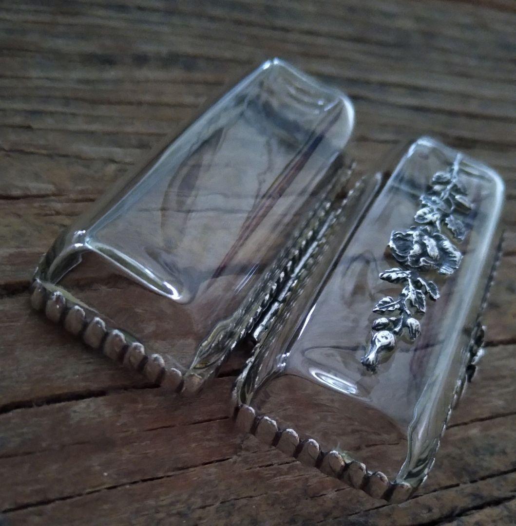 アンティーク雑貨 Sterling Silver and Glass Case