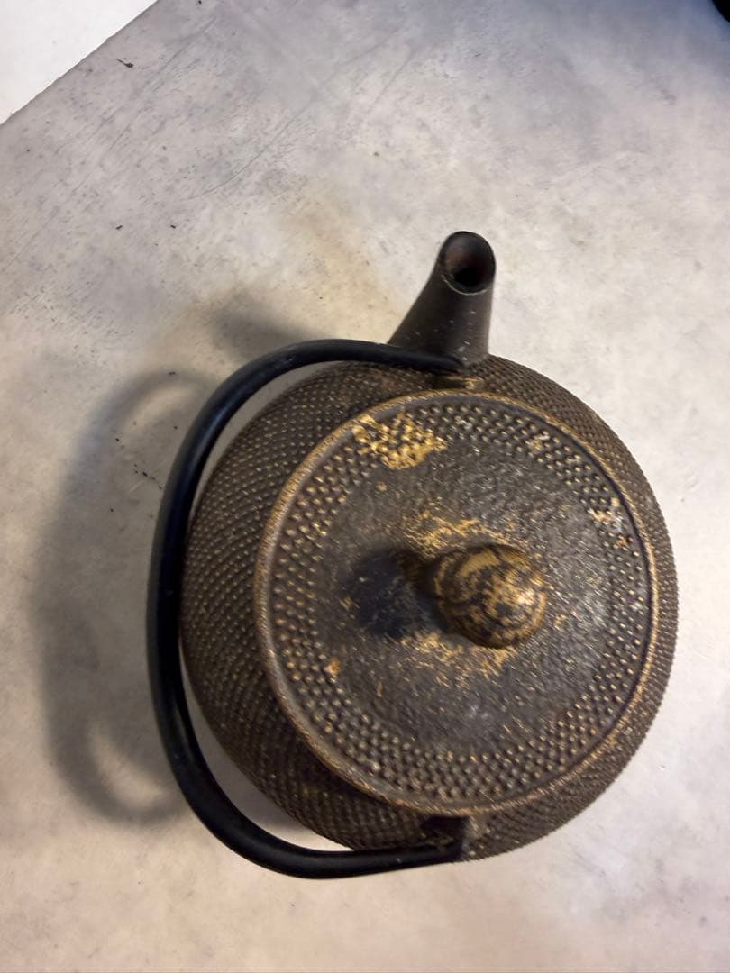 岩鋳 南部鉄器 鉄瓶 アラレ文様 茶道具 伝統工芸 現状品