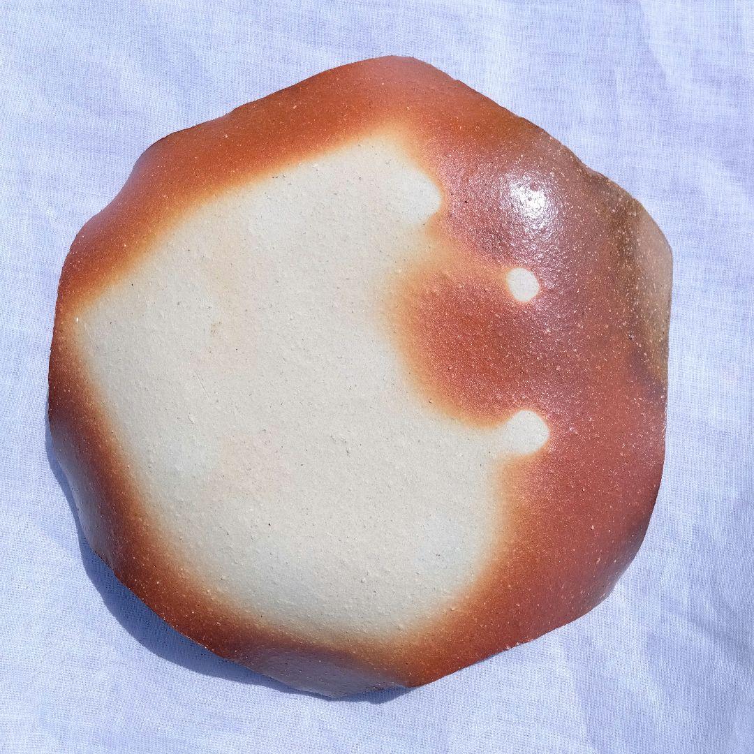 星形渦巻き模様陶器大皿　侘び