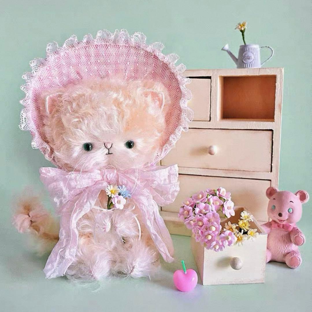 愛おしい花園仔猫 アーティストベア 海外作家様 ハンドメイド ぬいぐるみ