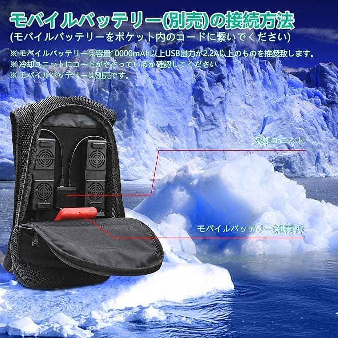 ペルチェ ベスト 空調服 冷却ベスト リュック 冷却プレート USB給電