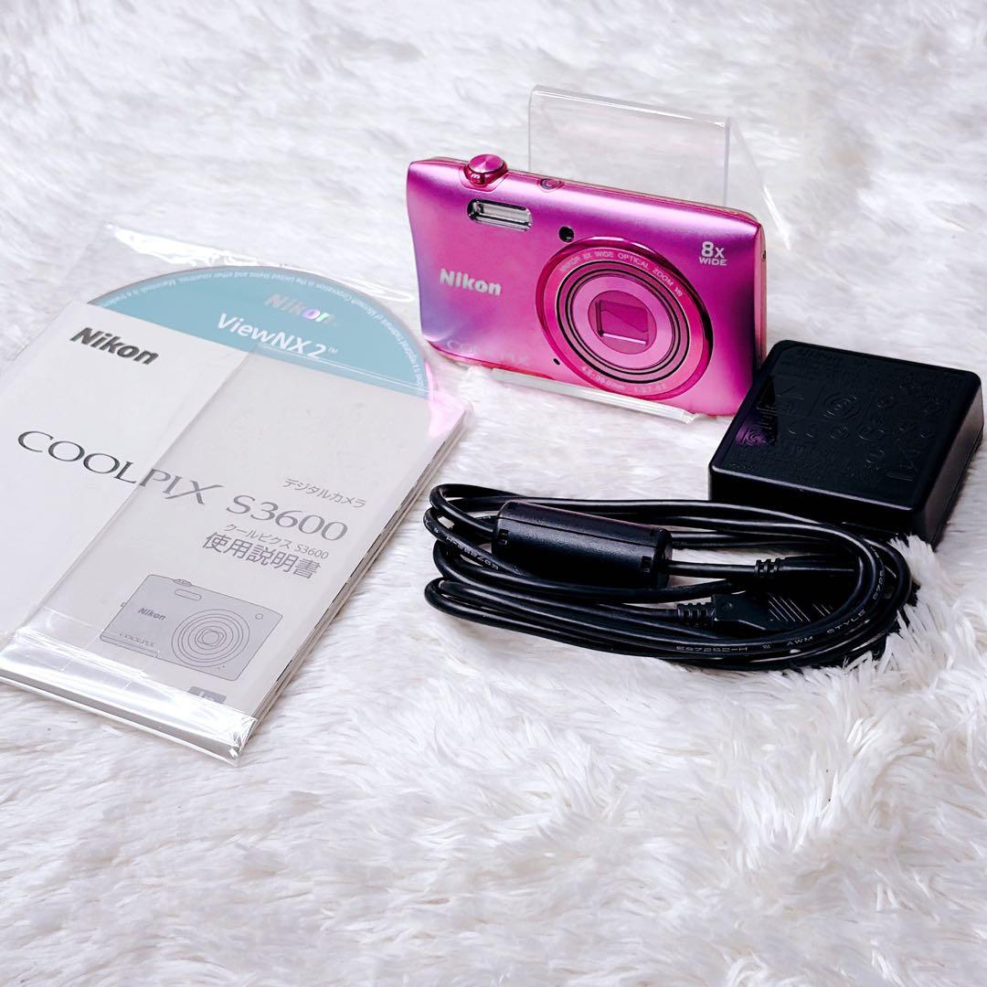 【外観極美品】ニコン Nikon クールピクス COOLPIX S3600ピンク