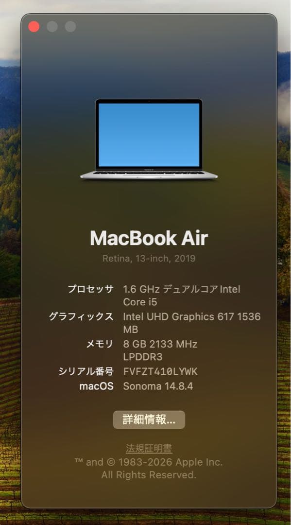 美品 MacBook Air 2019 A1932 i5 256GB